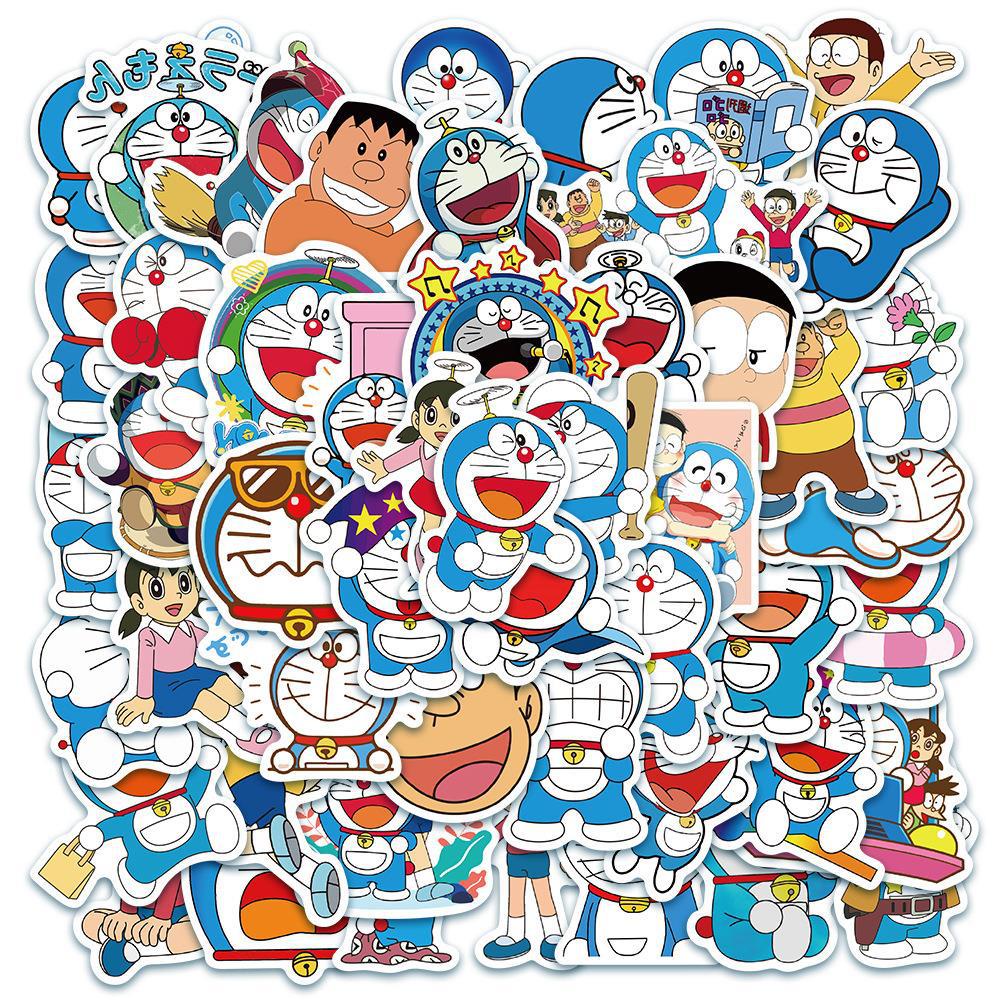 สติ๊กเกอร์ PVC กันน้ําลายการ์ตูนโดราเอมอน 50 ชิ้น