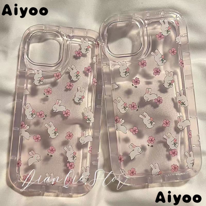 เคสโทรศัพท์มือถือ กันกระแทก ลายดอกไม้ กระต่าย สไตล์สตรีท สําหรับ Apple iPhone 12 11promax 13 14 XS XRins