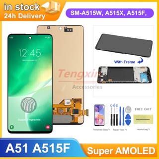 Super AMOLED A51 หน้าจอแสดงผล Lcd ดิจิทัล Lcd 4G พร้อมลายนิ้วมือ สําหรับ Samsung Galaxy A51 A515 A515F DSN A515F DSM