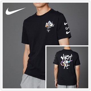 Nike ใหม่ เสื้อยืดคอกลม แขนสั้น ผ้าฝ้าย ของแท้ สําหรับผู้ชาย และผู้หญิง