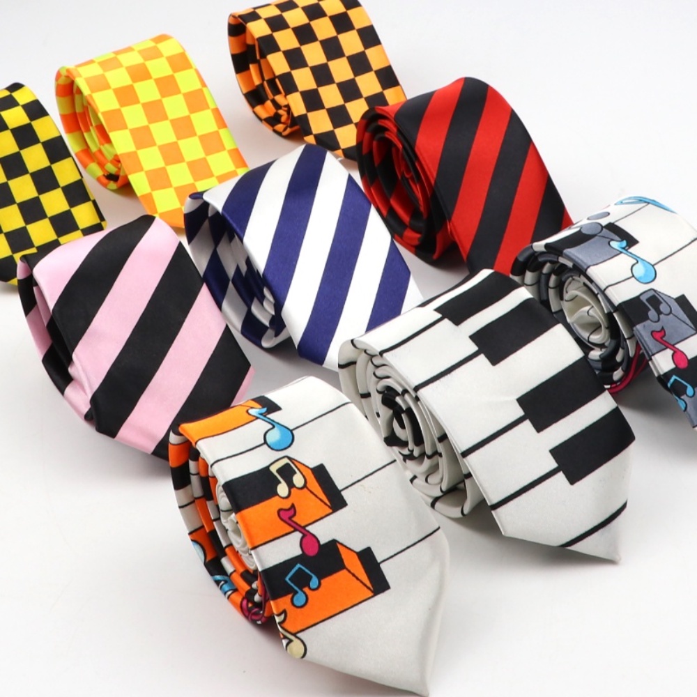 Zonfaz 5 ซม.ผู ้ ชายแฟชั ่ น Slim ผ ้ าไหมเนคไทตลกลายผอม Ties แปลกใหม ่ เพลงเปียโนพิมพ ์ Tie สําหรับปาร ์ ตี ้ สบายๆคอ Tie อุปกรณ ์ เสริม