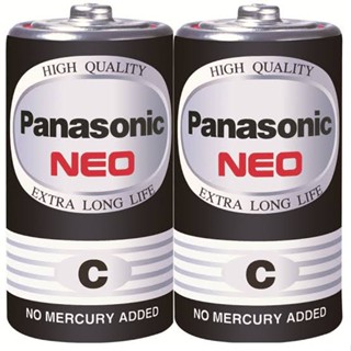 ของแท้ 100 % ถ่านไฟฉาย C (แพ็ค2ก้อน) Panasonic NEO R14NT/2SL C ถ่าน