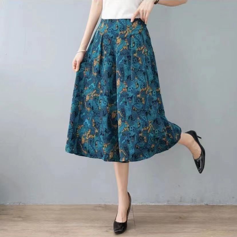 กางเกงขากว้าง Culottes แฟชั่นหลวมขนาดใหญ่อารมณ์ All-Match แม่สวมกางเกงตัด xxwan1688.my3.11