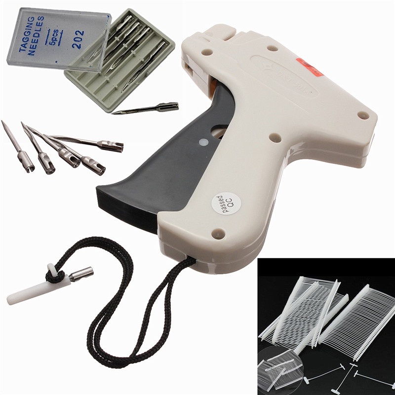 1Set Clothes Garment Price Label Tagging Tag Gun Tools Machine +5 Steel Needles+1000 Barbs Labeller 