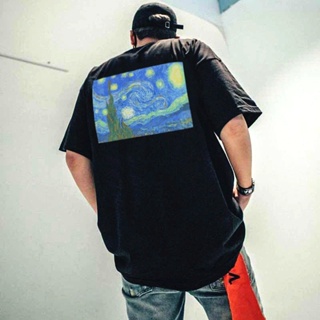 Essentials เสื้อยืดแขนสั้น ทรงหลวม ลาย High Street Van Gogh Starry Sky สําหรับผู้ชาย และผู้หญิง