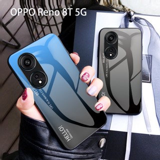 เคสโทรศัพท์มือถือกระจกนิรภัย TPU แบบนิ่ม ไล่โทนสี กันกระแทก สําหรับ OPPO Reno 8 8T 8Z Reno 8T 8 T Reno 8 Reno 8Z 4G 5G