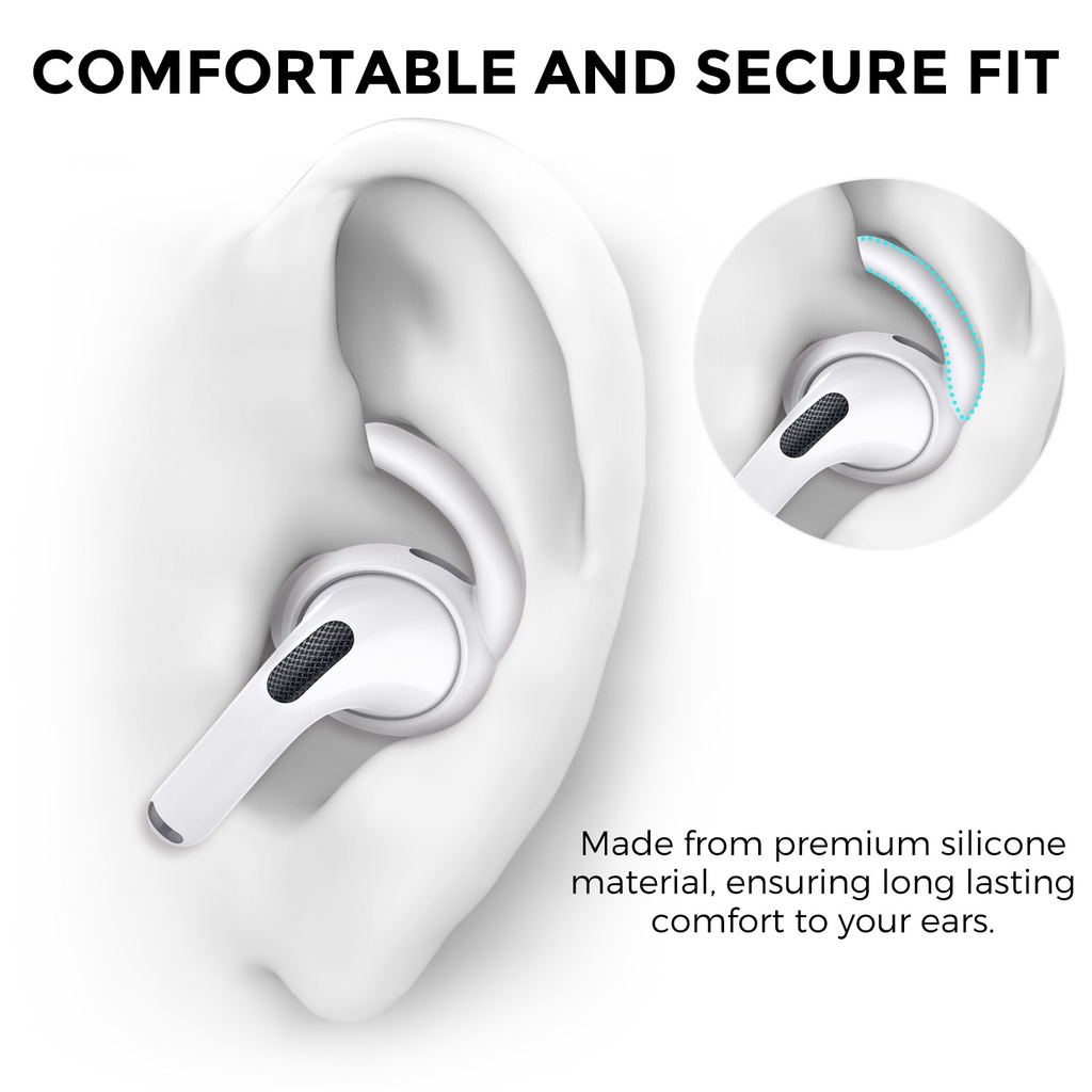 3 คู่, Anti-drop หูตะขอเคล็ดลับสําหรับ AirPods ใหม่ 4 และ AirPods Pro 2 Series, Anti Slip ซิลิโคนกีฬา EarTips ครอบคลุมอุปกรณ์เสริมใช้งานร่วมกับ AirPod Pro 3 หูฟัง