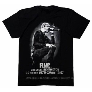 เสื้อยืดแขนสั้นเสื้อ Chester bennington นักร้องนำวง LinkinparkS-5XL