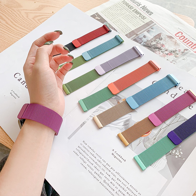Gradient Color Milan Loop Strap สําหรับ Haylou Solar Plus RT2 RT3/Haylou LS16 สมาร์ทวอท์ชสายแม่เหล็ก