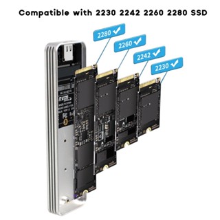 R* M2 NVMe กล่องฮาร์ดไดรฟ์อลูมิเนียมอัลลอย USB3 2 Type-C Gen2 สําหรับ M2 PCIe NVMe SSD 2280 60 42 30