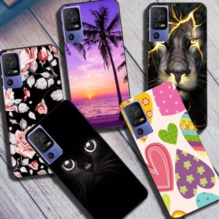 เคสซิลิโคน TPU แบบนิ่ม ลายดอกไม้ และสัตว์น่ารัก สําหรับ TCL 40 SE 40SE