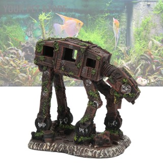 Your Pet Store ตู้ปลา Robot Dog Resin Craft การป้องกันสิ่งแวดล้อมความต้านทานการกัดกร่อนการตกแต่งตู้ปลา