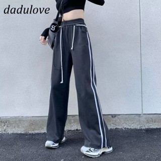 DaDulove💕 New Korean Style Loose Casual Pants High Waist Drawstring Sweatpants Striped Womens Jogging Pants