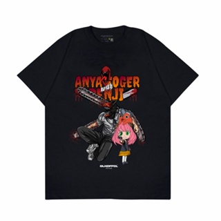 tshirt Sakazuki เสื้อยืด ลายการ์ตูนอนิเมะ Anya Forger X Denji Chainsaw Man Devil Hunter Series-A0145(S-5XL)