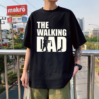 oversize T-shirt GILDAN 【Plus Size】เสื้อยืดแขนสั้นลําลอง ผ้าฝ้าย 100% พิมพ์ลายการ์ตูน The Walking Dad สไตล์ฮาราจูกุ แฟชั