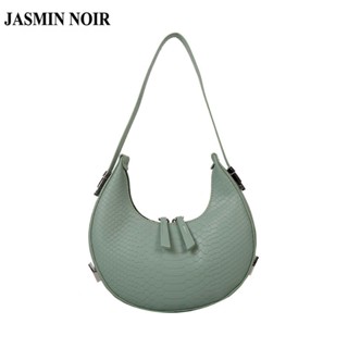 Jasmin NOIR กระเป๋าสะพายไหล่ กระเป๋าถือ ลายพระจันทร์ เรียบง่าย สําหรับสตรี