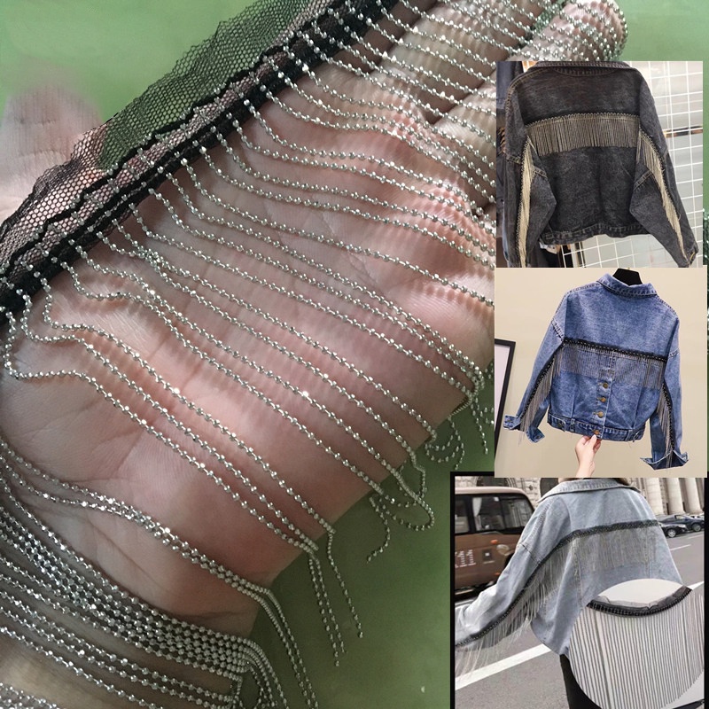 สายโซ่ลูกปัดโลหะ กว้าง 6 ซม. 1 หลา สําหรับตกแต่งกระเป๋า กางเกงยีน รองเท้า หมวก ตุ๊กตา