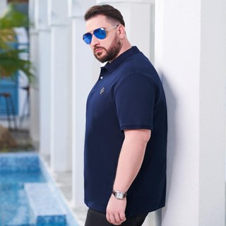 Spot extra large size] M-8XL] Su T moisture absorption and perspiration POLO shirt 2023 Summer plus size fat man business leisure short-sleeved T-shirt fat guy wide version T-boy c