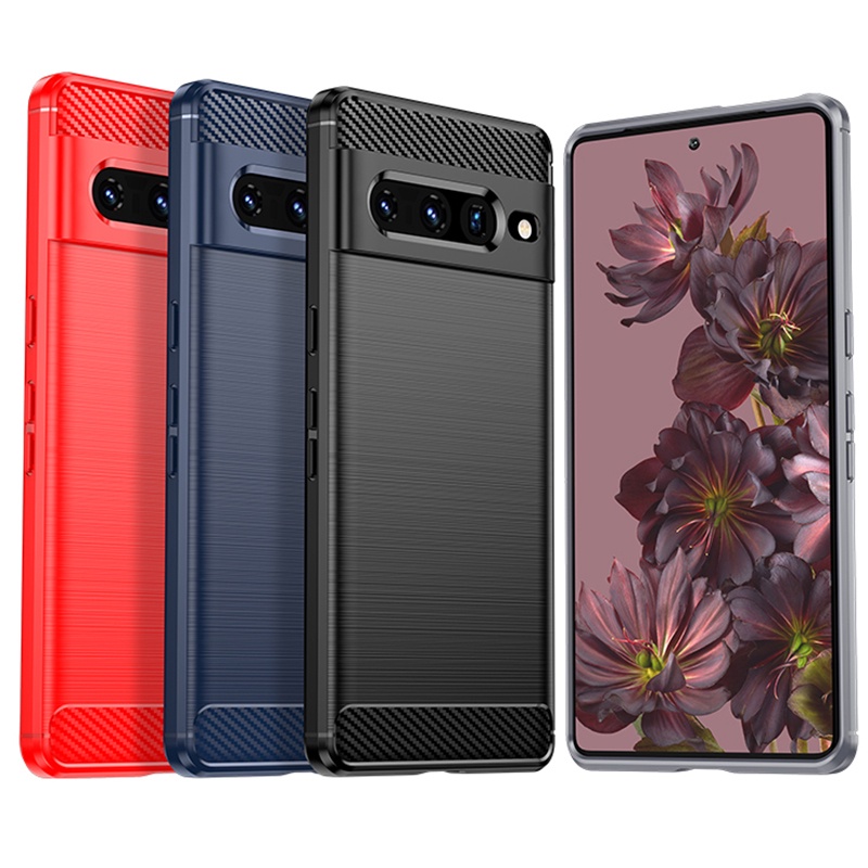 สําหรับ Google Pixel 7 / Pixel 7 Pro Ultra Slim Brushed Texture กันกระแทก Soft TPU Case Cover