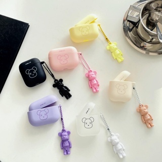 เคสหูฟังบลูทูธไร้สาย ซิลิโคนนิ่ม Tpu ลายหมี Violent พร้อมจี้ตุ๊กตา สําหรับ AirPods 1 2 Gen 3 Pro2 2022