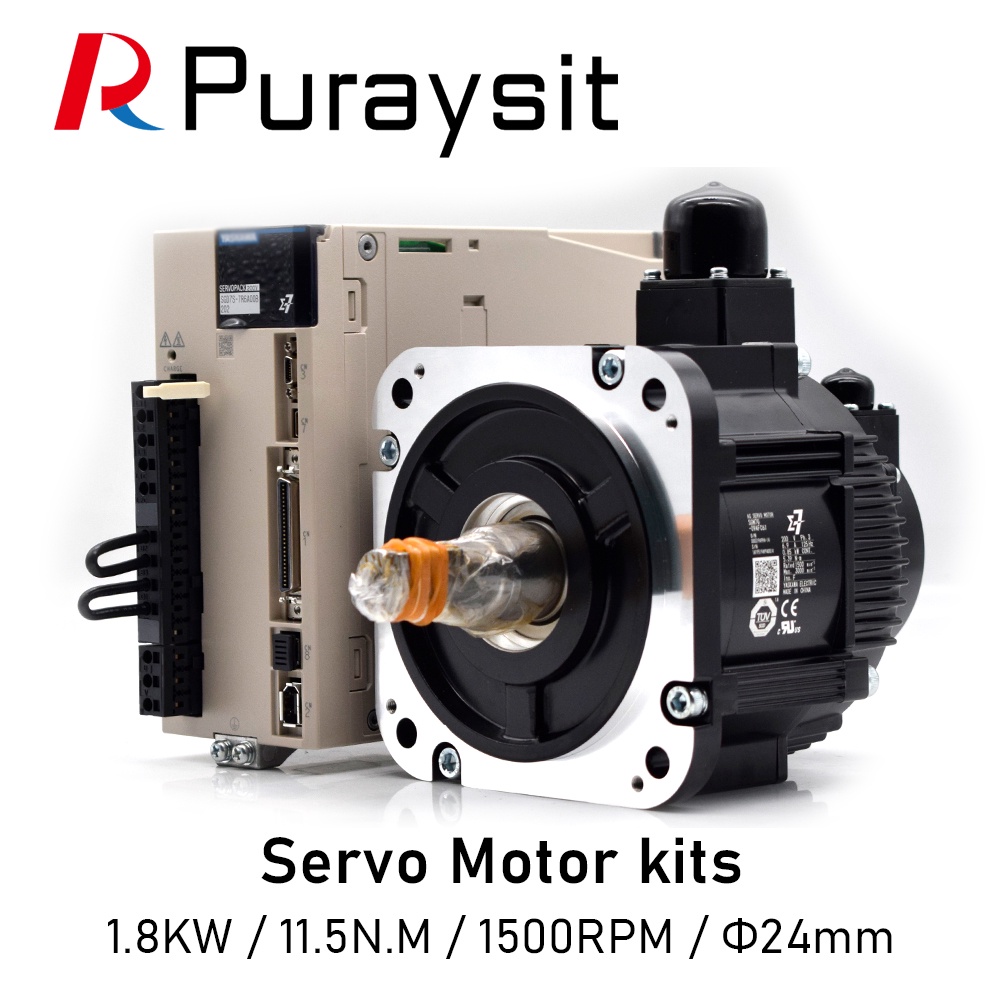 ชุดเซอร์โว Puraysit 1.8KW SGD7S-180A00B202 SGM7G-20AFC61 11.5N.M 1500RPM พร้อมสาย 3 ม.