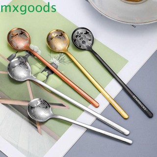 Mxgoods ช้อนกวนสแตนเลสสําหรับปิคนิคน้ําผึ้งน้ําผึ้งไอศกรีมเครื่องมือครัวหลากสี