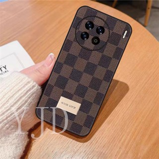 เคสโทรศัพท์มือถือ TPU ขอบนิ่ม กันกระแทก ลายตารางหมากรุก หรูหรา สําหรับ Vivo X90 Pro