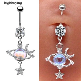 [highbuying] แฟชั่น ดาว สะดือ หน้าท้อง แหวน ดาว ดวงจันทร์ สะดือ ห้อย จี้ สเตนเลส เครื่องประดับร่างกาย สินค้าใหม่