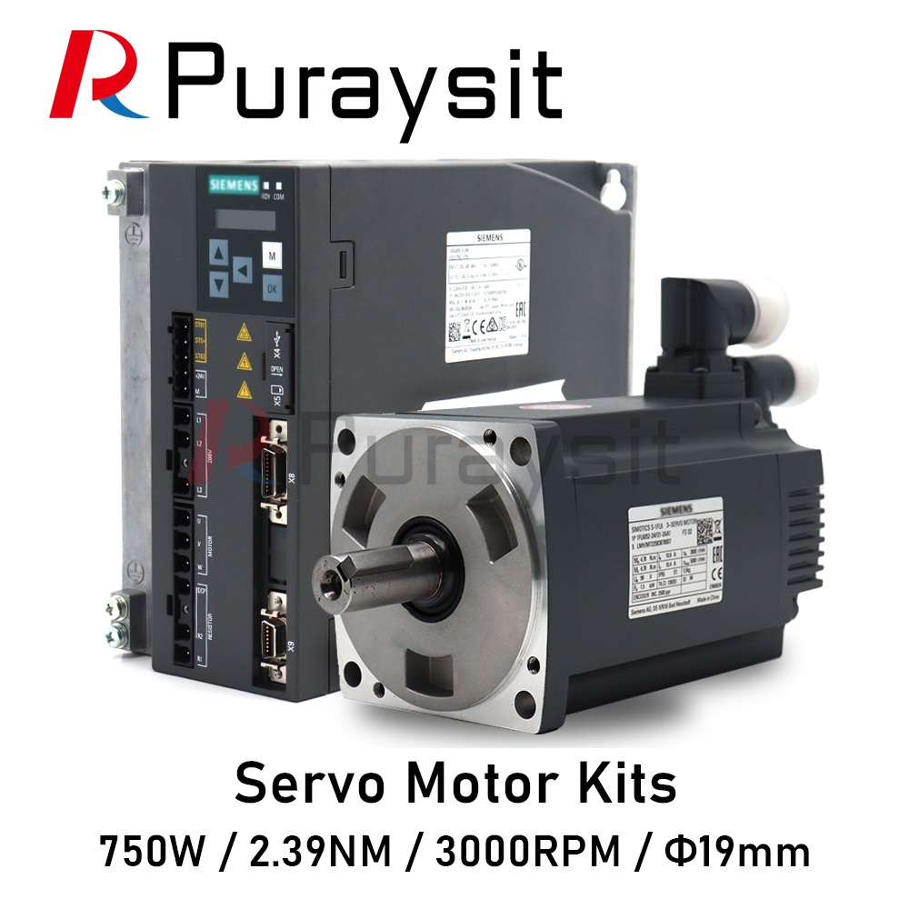 SZ Puraysit Servo มอเตอร์ชุด 750W 6SL3210-5FE10-8UF0 1FL6044-1AF61-2LA1 2.39NM 3000RPM Dia.19 มม.พร้