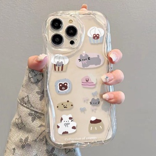 ✅เคสโทรศัพท์มือถือแบบนิ่ม ใส กันกระแทก ลายเค้กแมว สําหรับ iPhone 14 13promax 12 11 7 8p xsxr J1SP