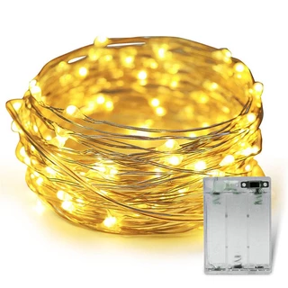 สายไฟหิ่งห้อย LED ลวดทองแดง ใช้แบตเตอรี่ ขนาด 1 ม. 2 ม. 5/10 ม. สําหรับตกแต่งปาร์ตี้คริสต์มาส งานแต่งงาน