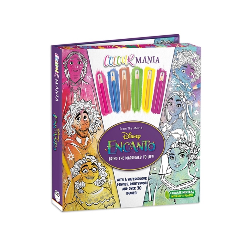 ชุดหนังสือ Disney Encanto Colouring สําหรับเด็กพร้อมดินสอและพู่กัน Watercolor (ปกแข็ง)