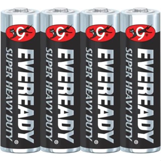 ถ่านไฟฉาย EVEREADY Super Heavy Duty Carbon Zinc ถ่าน  ไซส์ AA 1.5V แพ็ค 4 ก้อน R6 (1215) แท้ศูนย์ ถ่าน