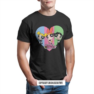 เสื้อยืดแขนสั้นผู้ชาย Powerpuff หญิงสบายเสื้อยืดสไตล์คลาสสิก100% Cotton Tees Harajuku ผ้าฝ้าย Tees คุณภาพสูงสำหรับชายS-5