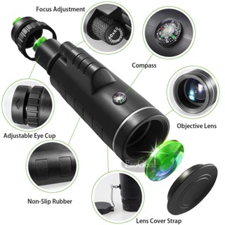 【Meters_Bonwe1】กล้องโทรทรรศน์ดาราศาสตร์ 40X60 HD Mini Monoculars แคมป์ปิ้งกลางแจ้ง Low Light Night Vision