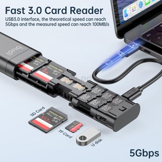 BUDI Multifunctional 9-in-1 SD Card Reader Cable and USB 3.0 Type-C Phone and External Camera and Computer Adapter