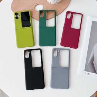 เคสแข็ง เนื้อแมตต์ ฝาพับ สีพื้น เรียบง่าย สําหรับ OPPO Find N2 FindN2FLIP