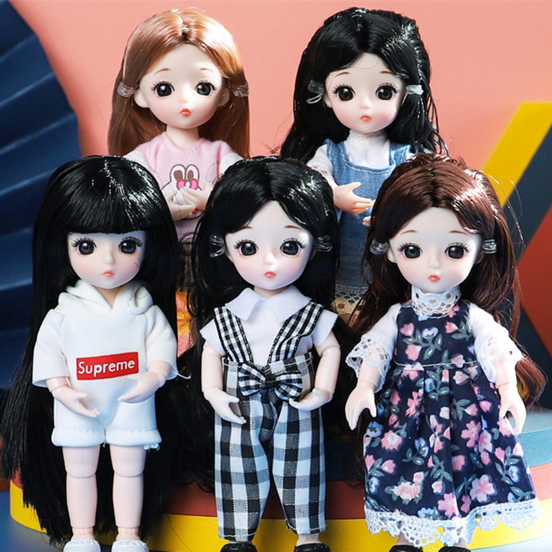 ตุ๊กตาเด็กผู้หญิง Bjd น่ารักมาก 17 ซม. 13 ข้อต่อถอดได้ พร้อมเสื้อผ้า ของขวัญวันเกิด