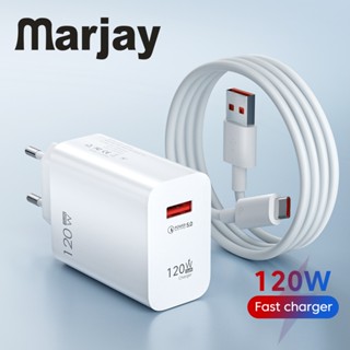 Marjay อะแดปเตอร์ชาร์จ USB 120W QC3.0 6A Type C สําหรับ Andiord