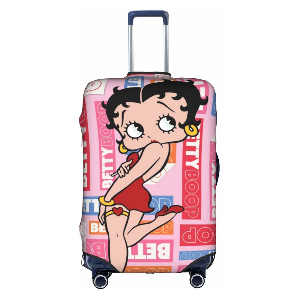 Betty Boop ผ้าคลุมกระเป๋าเดินทาง แบบหนา ยืดหยุ่นสูง กันฝุ่น กันรอยขีดข่วน 18-32 นิ้ว