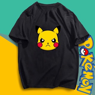 เสื้อแขนสั้น เสื้อยืดแขนสั้น เสื้อไม่ต้องรีด เสื้อยืดผ้านิ่ม Pokemon pikachu  print design T-shirt cotton unisex COD asi