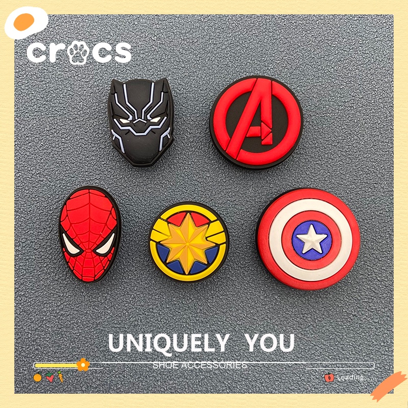 Crocs jibbitz จี้รูปการ์ตูนอเวนเจอร์ส สําหรับตกแต่งรองเท้า DIY