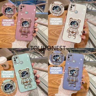 เคส INFINIX Hot 10 เคส infinix Hot 20 Play เคส infinix Hot 20S Hot 20i Casing infinix Note 12 Vip Cover infinix Note 12 pro Cassing infinix Zero Cases infinix Smart 5 Case Silicone Liquid Quicksand Astronaut Bracket Stand Cover Phone Case โทรศัพท์มือถือ