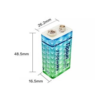 ถ่านชาร์จ 9V Li-Ion 1000mAh/3700mWh ชาร์จด้วยหัวชาร์จ + สายชาร์จ Type-C (1 ก้อน) ถ่าน