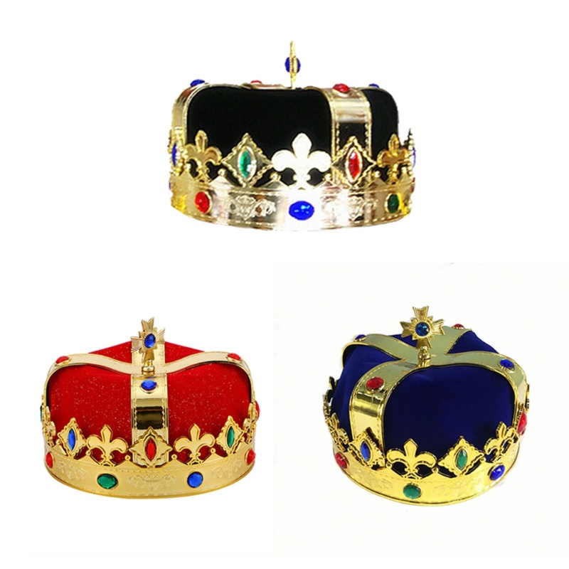 Whi Prom Dress Up สําหรับ Prince King Crowns วันเกิด Dress-Up ที่ละเอียดอ่อน Photo Props แถบคาดศีรษะ