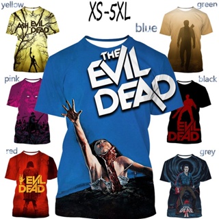 เสื้อยืด คอกลม พิมพ์ลายภาพยนตร์สยองขวัญ Evil Dead 3 มิติ สไตล์ฮิปฮอป เหมาะกับฤดูร้อน สําหรับผู้หญิง