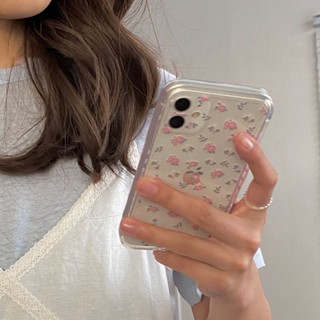 Floral Phone Case for Iphone XR 12 All-Inclusive 13promax Stain-Resistant IPhone7/8Plus Transparent 11 Ultra-Thin