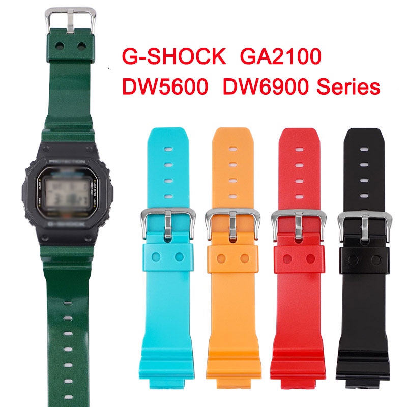 สายนาฬิกาข้อมือเรซิ่น กันน้ํา 16 มม. สําหรับ Casio GA2100 DW5600 DW6900 Series GLS-5600 GLX-5600 GW-B5600