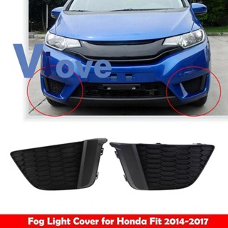 1Pair Front Bumper Fog Light Cover Fog Light Grill Bezel Cover Parts Accessories for Honda Fit Jazz 2014 2015 2016 2017