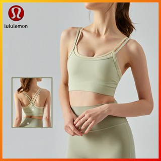 Lululemon สปอร์ตบรา เซ็กซี่ สองชิ้น ถอดออกได้ สีตัดกัน สําหรับออกกําลังกาย เล่นโยคะ DSB389